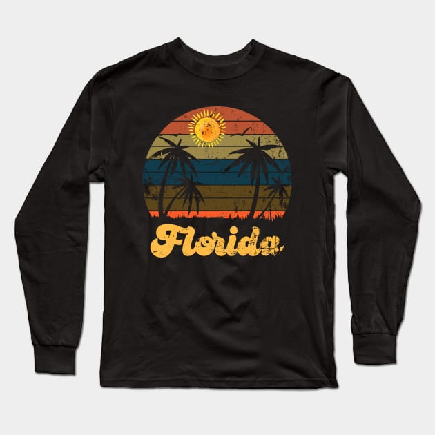 Florida Lover Reto Vintage Long Sleeve T-Shirt by UranusArts